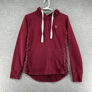Ariat Hoodie Pullover Men Size XS Red Winter Casual Cotton Blend Fleece